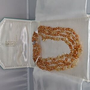 Ross Simons Golden Pearl and Citrine torsade necklace